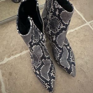 Marc Fisher snake skin booties